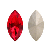 Light Siam Navette Shape High Quality Glass Pointed Back Fancy Rhinestones WholesaleRhinestone